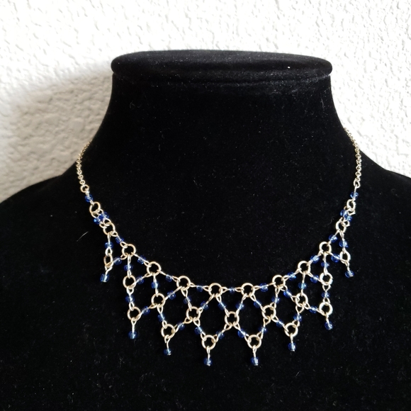 Dainty Blue 90s Choker Unlisted Necklace- 19 - Picture 2 of 11